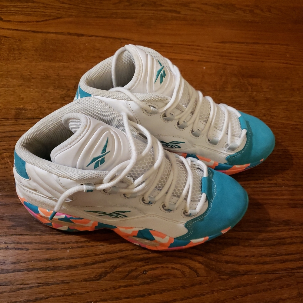 Size 7 - Reebok Question Mid White Noise.